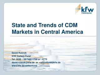 State and Trends of CDM Markets in Central America