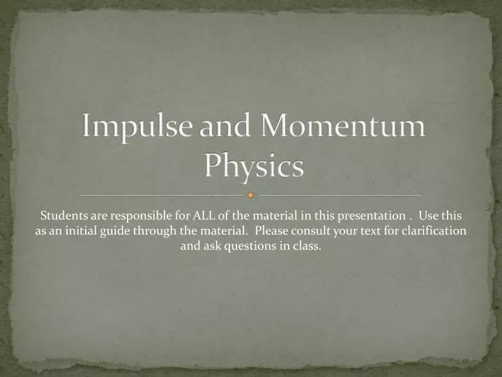 impulse and momentum physics