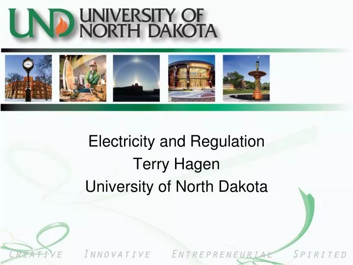 electricity and regulation terry hagen university of north dakota