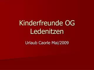 kinderfreunde og ledenitzen