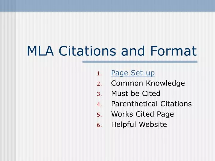 mla citations and format