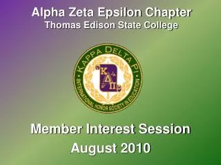 Alpha Zeta Epsilon Chapter Thomas Edison State College