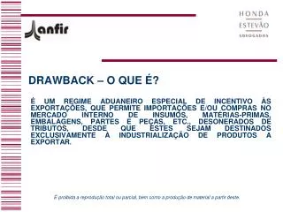 drawback o que