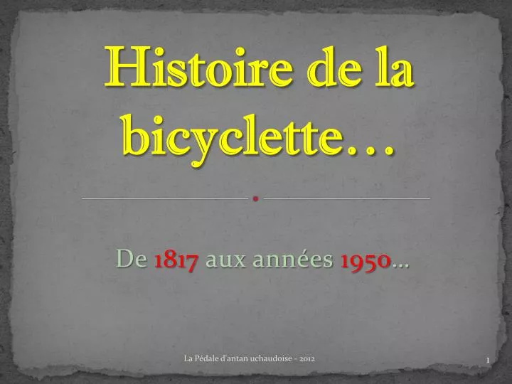 histoire de la bicyclette