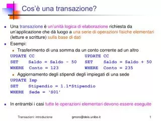 cos una transazione