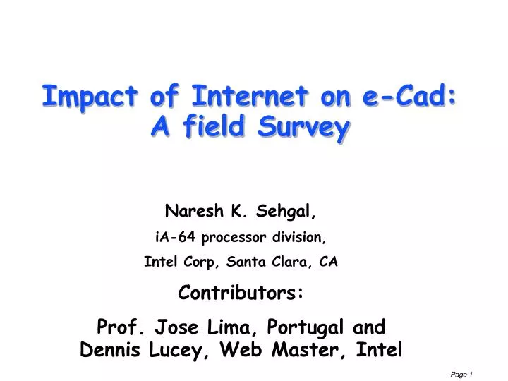 impact of internet on e cad a field survey
