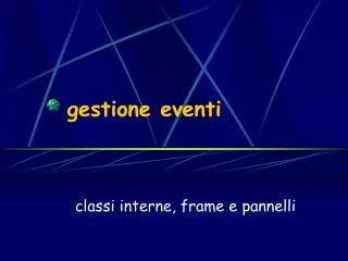 gestione eventi