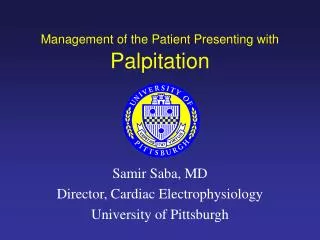 Management of the Patient Presenting with Palpitation