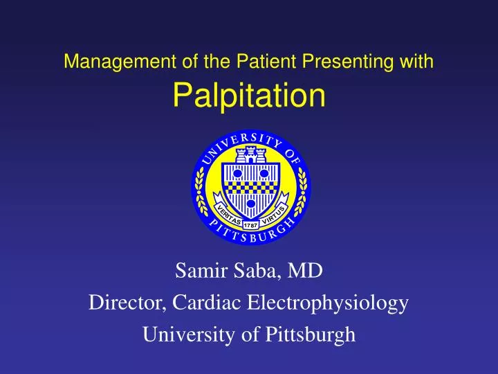 management of the patient presenting with palpitation