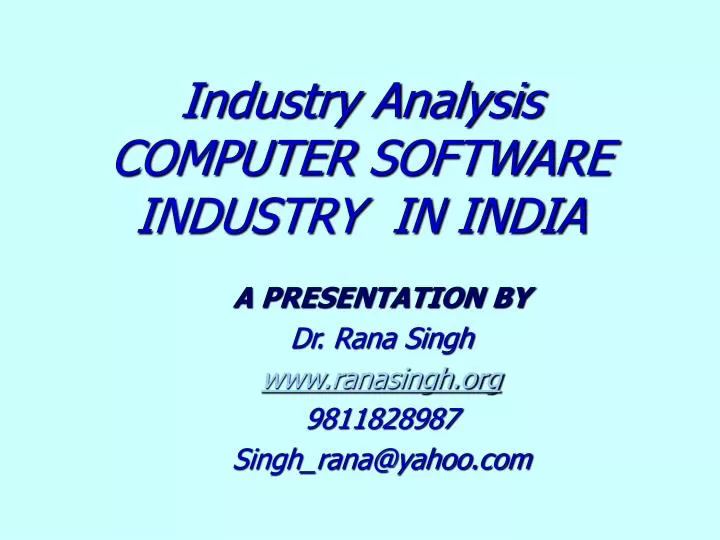 industry analysis computer software industry in india