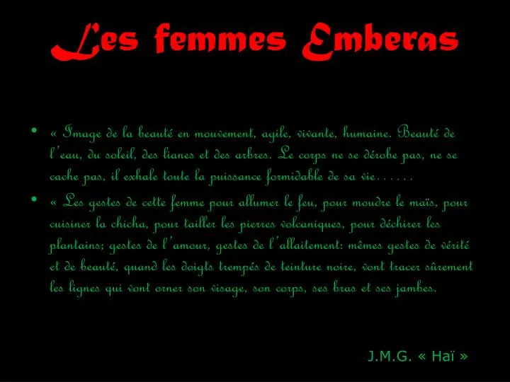 les femmes emberas