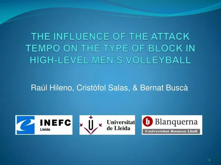 the influence of the attack tempo on the type of block in high level men s volleyball