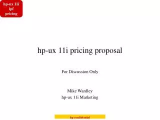 hp-ux 11i pricing proposal