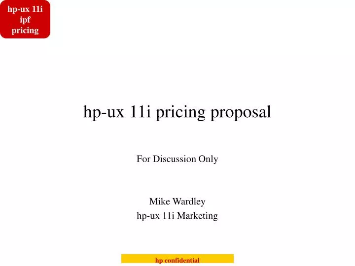 hp ux 11i pricing proposal