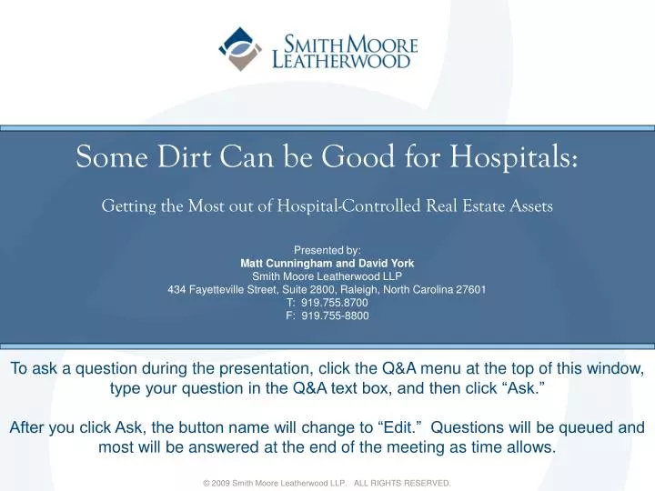 some dirt can be good for hospitals