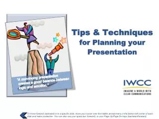 Tips &amp; Techniques for Planning your Presentation