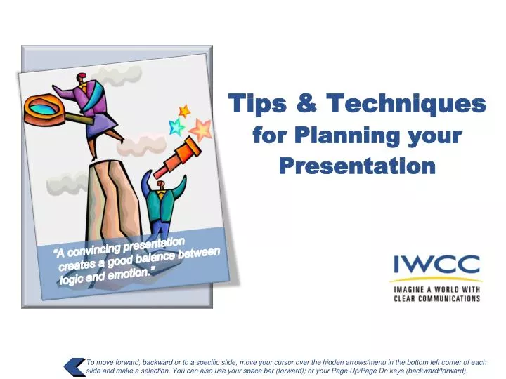 tips techniques for planning your presentation