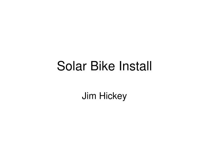 solar bike install