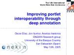 Improving portlet interoperability through deep annotation - slide 1