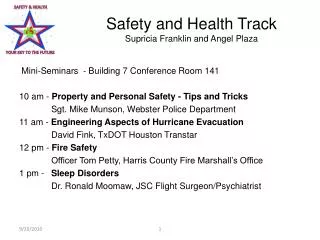 Safety and Health Track Supricia Franklin and Angel Plaza