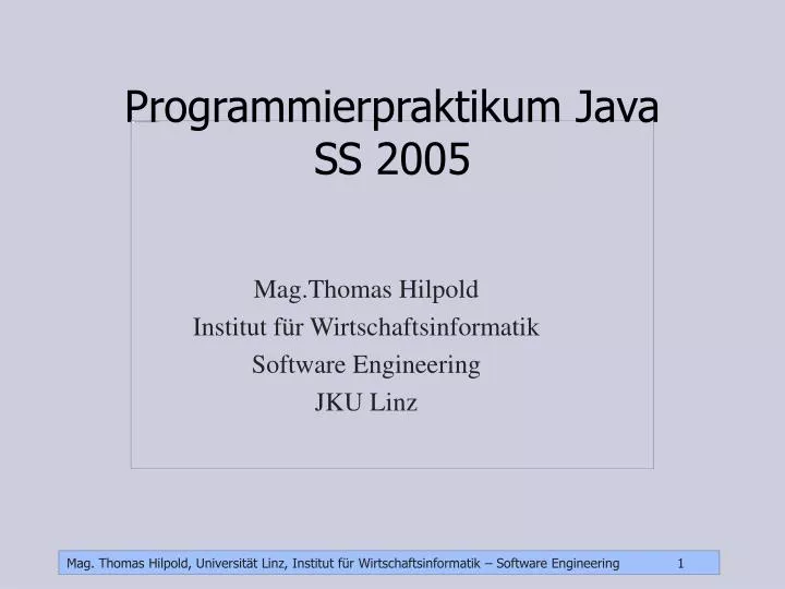 programmierpraktikum java ss 2005