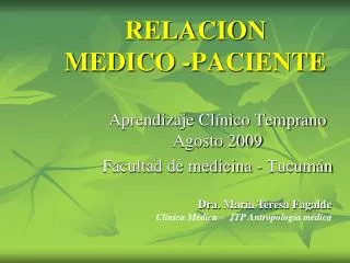 relacion medico paciente