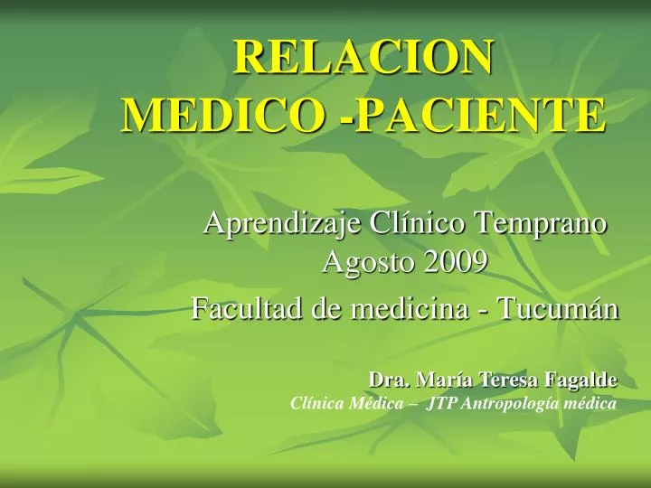 relacion medico paciente