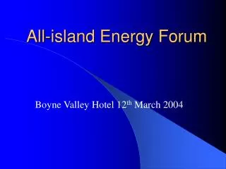 All-island Energy Forum