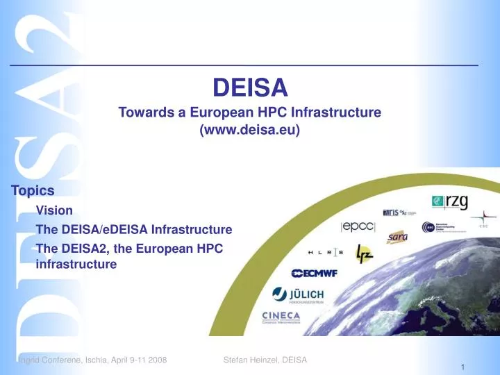 deisa towards a european hpc infrastructure www deisa eu