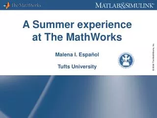 A Summer experience at The MathWorks