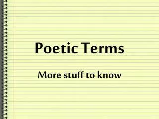 Poetic Terms