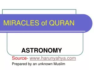 MIRACLES of QURAN