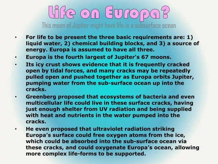 life on europa