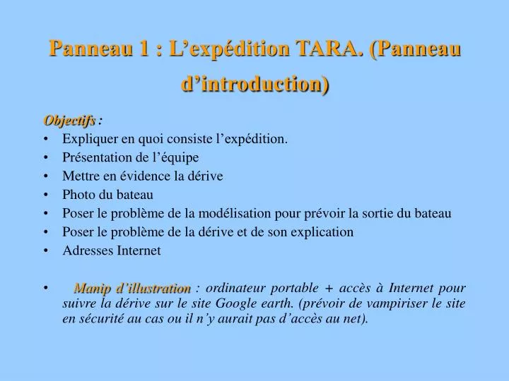 panneau 1 l exp dition tara panneau d introduction