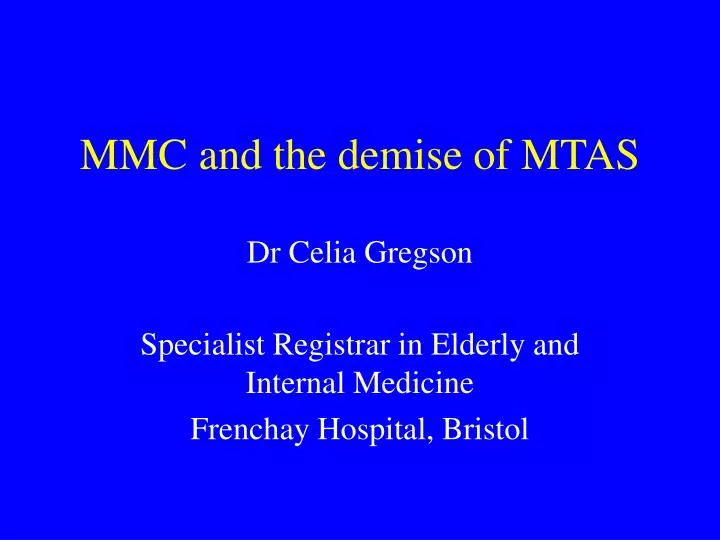 mmc and the demise of mtas