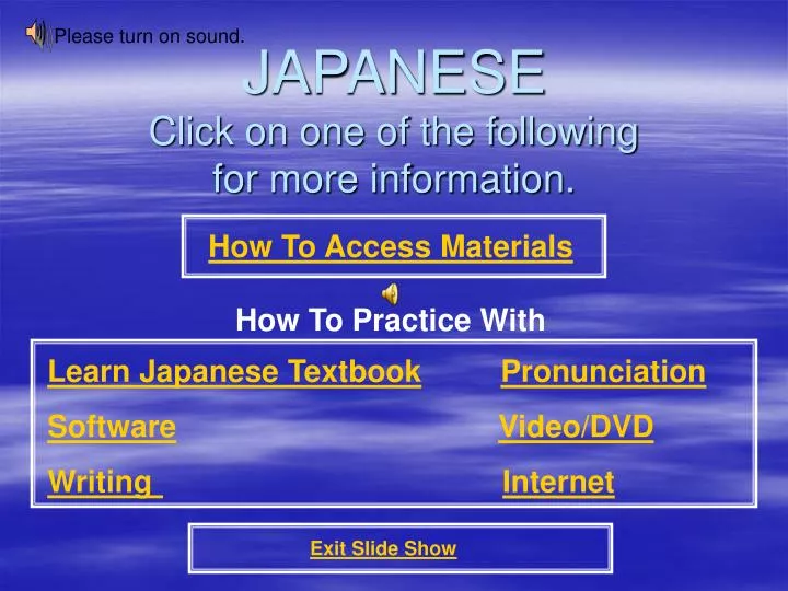japanese click on one of the following for more information