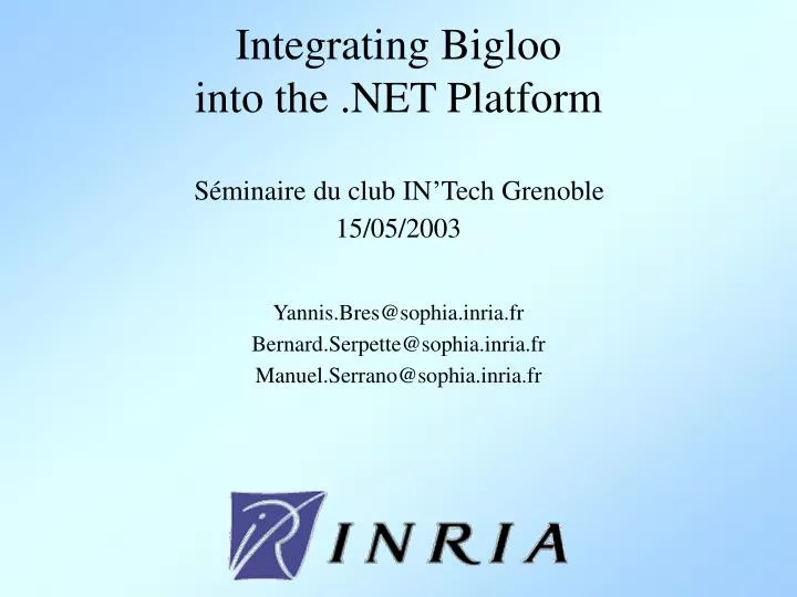 integrating bigloo into the net platform