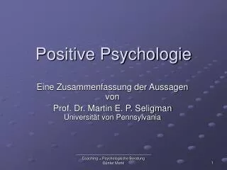 positive psychologie