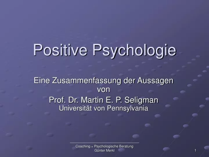 positive psychologie