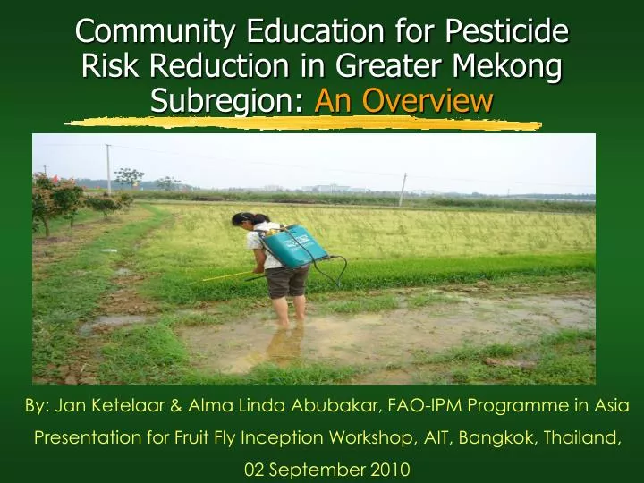 community education for pesticide risk reduction in greater mekong subregion an overview