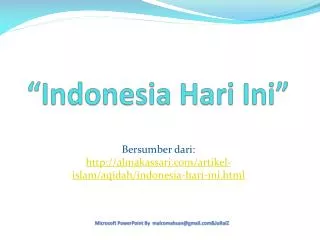 “Indonesia Hari Ini ”