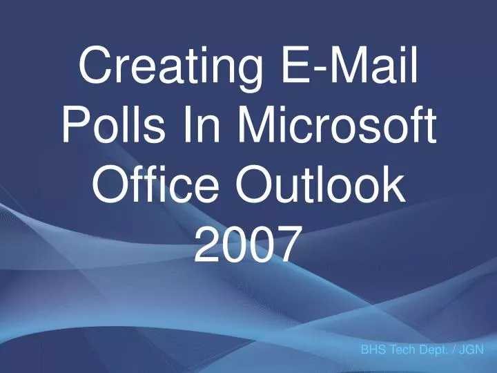 creating e mail polls in microsoft office outlook 2007