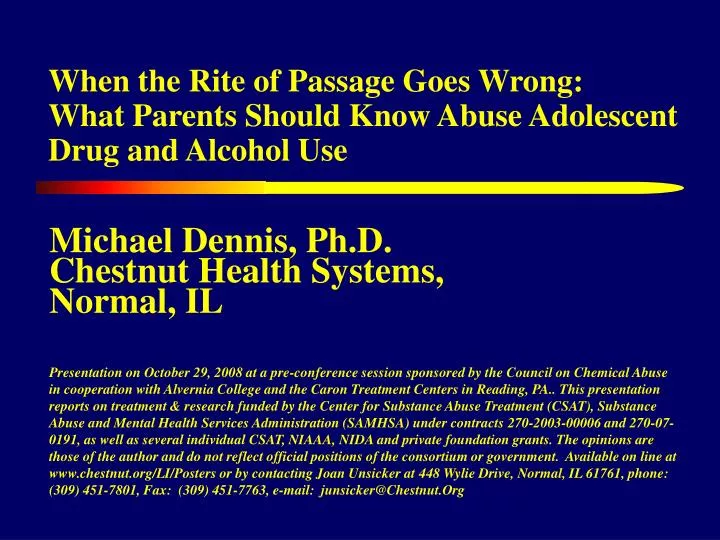 when the rite of passage goes wrong what parents should know abuse adolescent drug and alcohol use