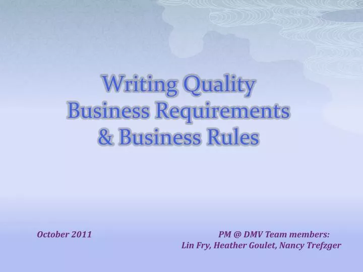 writing quality business requirements business rules