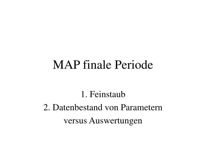 map finale periode