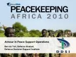 Armour in Peace Support Operations - slide 1