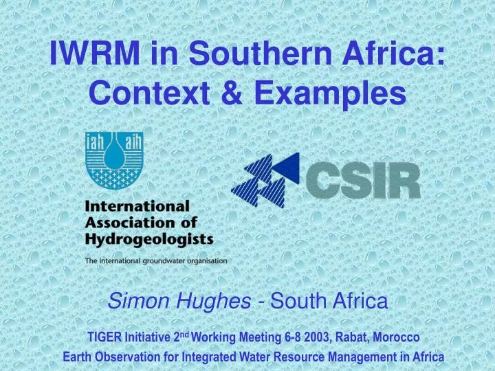 iwrm in southern africa context examples