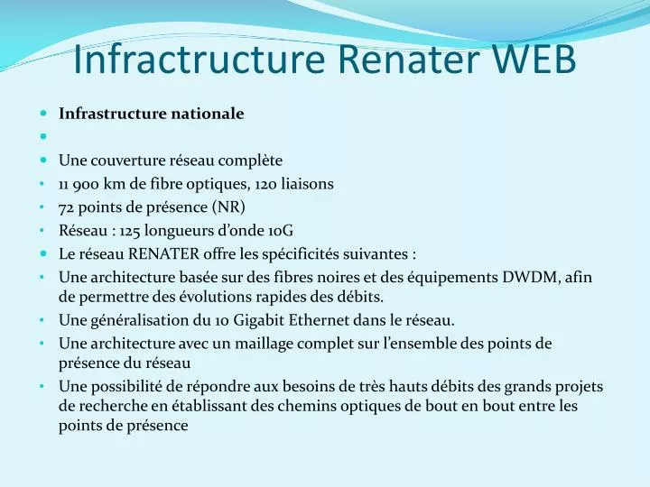infractructure renater web