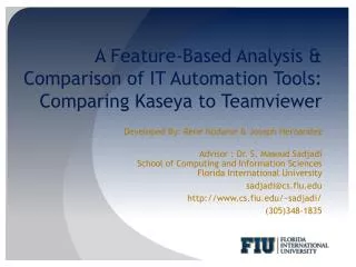 A Feature-Based Analysis &amp; Comparison of IT Automation Tools: Comparing Kaseya to Teamviewer