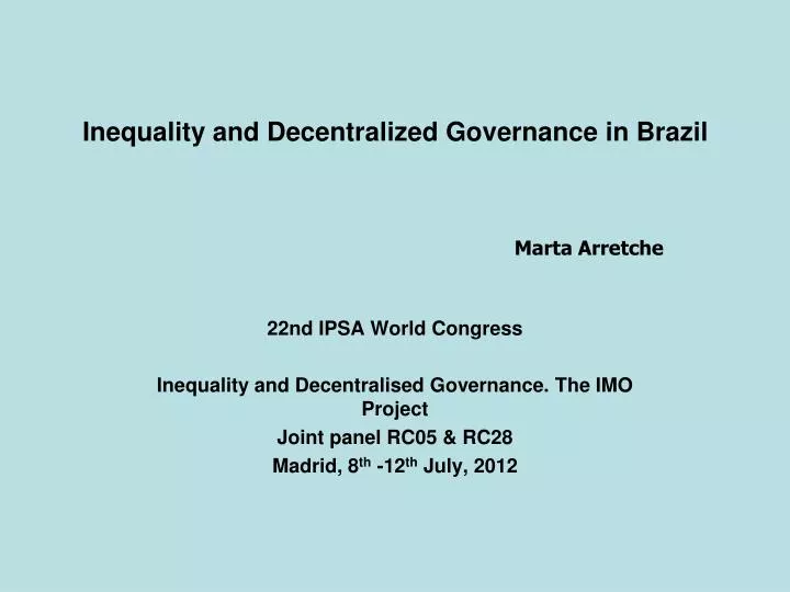 inequality and decentralized governance in brazil